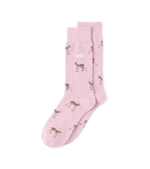 Deer - Fun Organic Cotton Socks - Pink