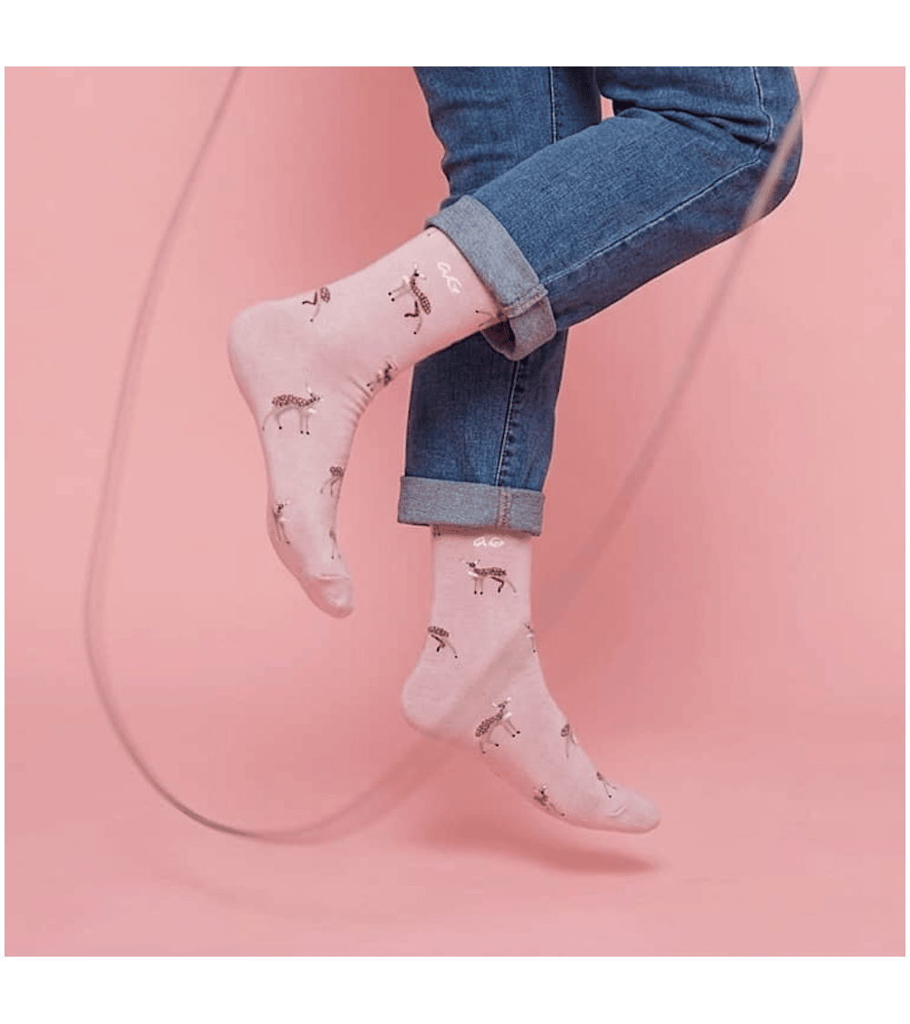 Rehe - Coole Socken aus Bio Baumwolle - Rosa Alfredo Gonzales socke kuschelsocken für damen lustig herren farbige coole socken