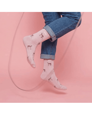 Biches - Chaussettes en coton bio - Rose Alfredo Gonzales jolies pour femme originales pour homme chausset rigolotes drole Su...