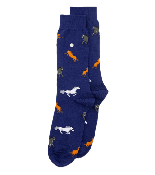 Cavalli - Calze divertenti in cotone - Blu