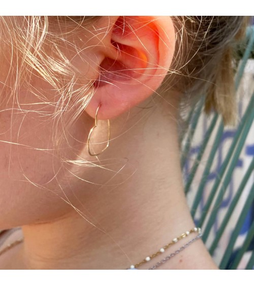 Hearts - Gold plated hoop earrings Adorabili Paris cute fashion design designer for women