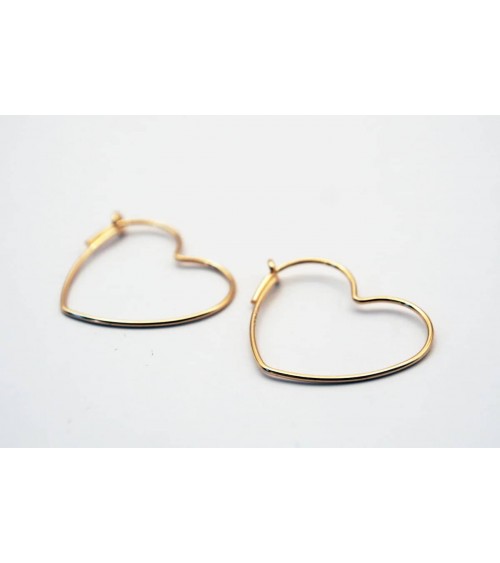 Cuore - Orecchini a cerchio placcata oro Adorabili Paris eleganti particolari da donna bambina