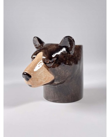 Black Bear - Animal Pencil pot & Flower pot Quail Ceramics pretty pen pot holder cutlery toothbrush makeup brush