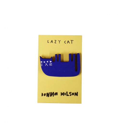 Lazy Cat Pin Badge - Wooden Pin Donna Wilson scarves for women mens scarf Kitatori Switzerland