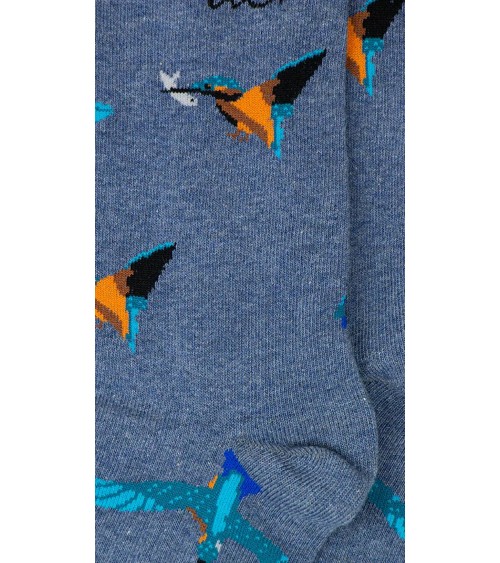 Martin pescatore - Calze divertenti in cotone - Blu mélange