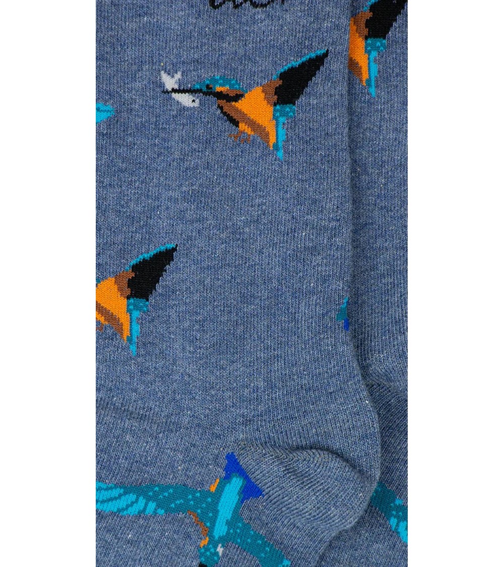 Eisvogel- Lustige Socken mit Motiv - Blau meliert Alfredo Gonzales socke kuschelsocken für damen lustig herren farbige coole ...