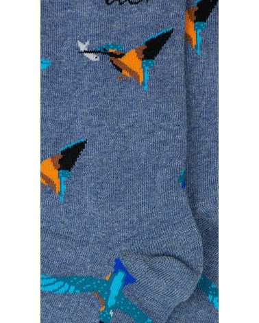 Eisvogel- Lustige Socken mit Motiv - Blau meliert Alfredo Gonzales socke kuschelsocken für damen lustig herren farbige coole ...