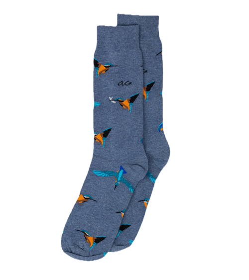 Kingfisher - Cool Cotton Socks - Blue Melee