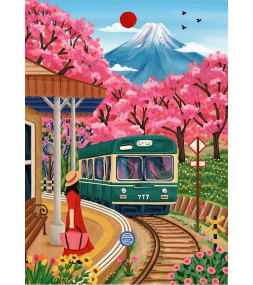 Fuji Blossoms - Puzzle 500 pièces Pieces & Peace jeu de puzzle design original moderne cool