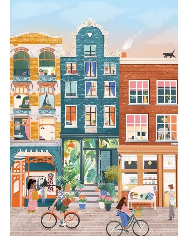 Neuf Rues, Amsterdam - Puzzle 500 pièces Pieces & Peace jeu de puzzle design original moderne cool