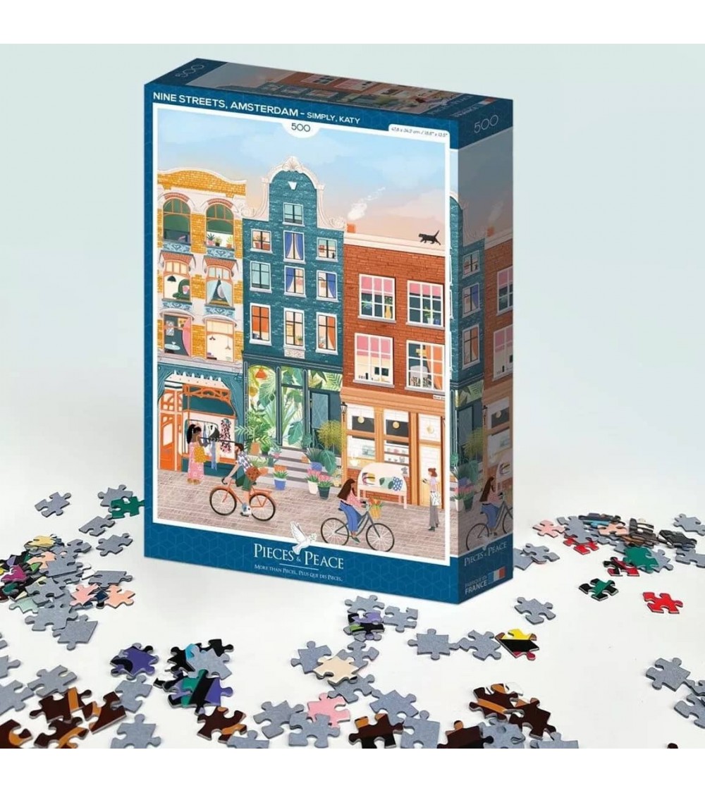 Neun Straßen, Amsterdam - Puzzle 500 Teile Pieces & Peace  coole lustige schöne puzzle kaufen shönes motiv