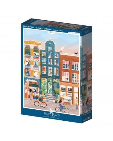 Nine Streets, Amsterdam - 500 piece jigsaw puzzle Pieces & Peace art puzzle jigsaw adult picture puzzles
