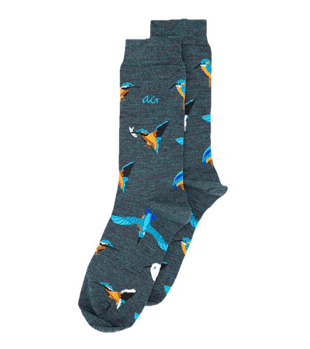 Eisvogel - Lustige Merino Socken - Petrol Blau Alfredo Gonzales socke kuschelsocken für damen lustig herren farbige coole socken