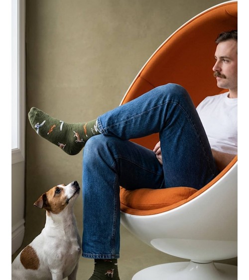 Animaux de la Forêt - Chaussettes en laine mérinos - Vert Army Alfredo Gonzales jolies pour femme originales pour homme chaus...