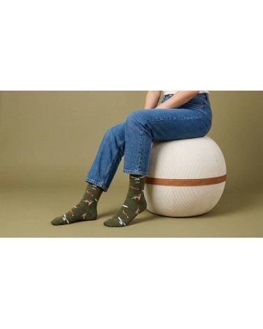 Waldtiere - Lustige Merino Socken - Army Grün Alfredo Gonzales socke kuschelsocken für damen lustig herren farbige coole socken