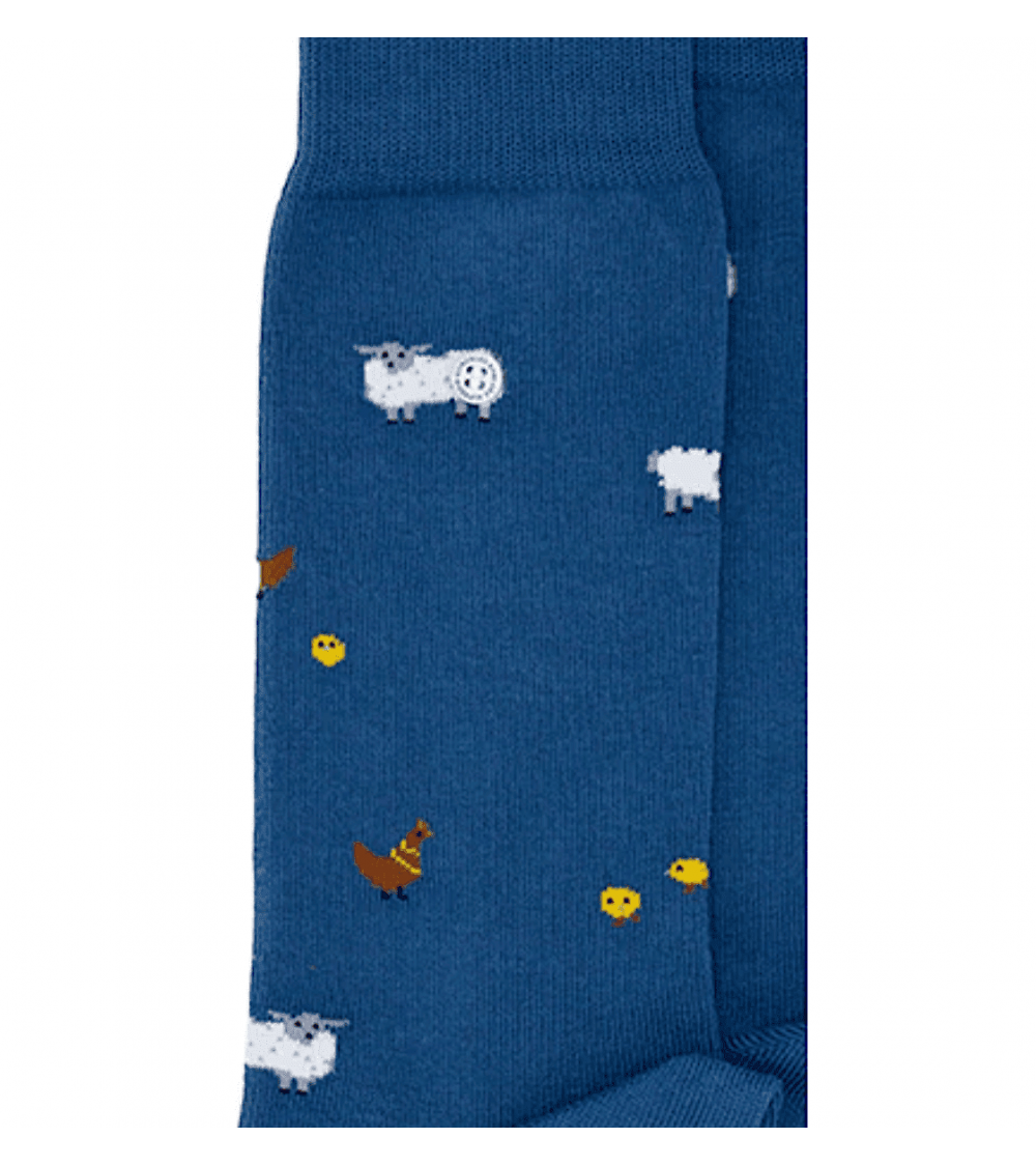 Bauernhoftiere - Lustige Socken mit Motiv - Blau Alfredo Gonzales socke kuschelsocken für damen lustig herren farbige coole s...