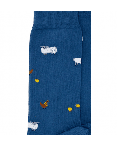 Animaux de la Ferme - Chaussettes fantaisie en coton - Bleu Alfredo Gonzales jolies pour femme originales pour homme chausset...