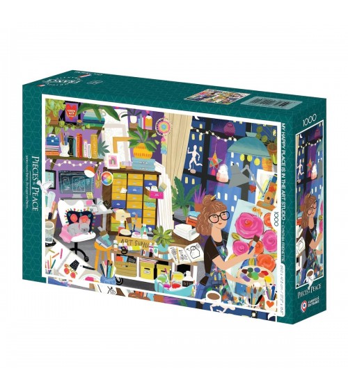 My Favourite Place: The Art Studio - 1000 piece jigsaw puzzle Pieces & Peace art puzzle jigsaw adult picture puzzles