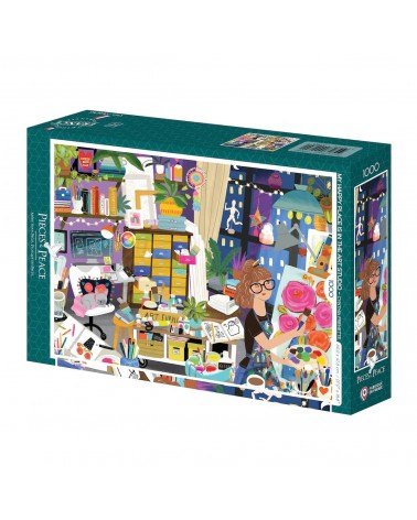 Mon Lieu Préféré : l’Atelier d’Art - Puzzle 1000 pièces Pieces & Peace jeu de puzzle design original moderne cool