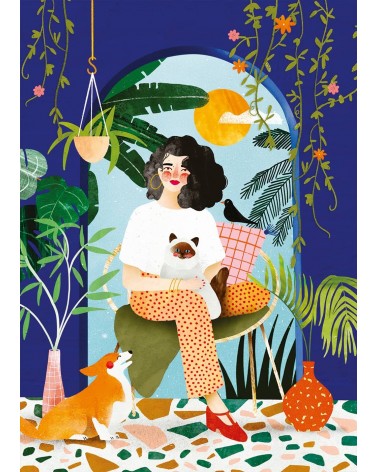 Blauer Garten - Puzzle 1000 Teile Pieces & Peace  coole lustige schöne puzzle kaufen shönes motiv