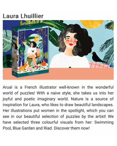 Blue Garden - 1000 piece jigsaw puzzle Pieces & Peace art puzzle jigsaw adult picture puzzles