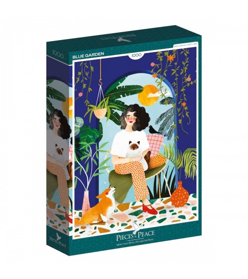 Blauer Garten - Puzzle 1000 Teile Pieces & Peace  coole lustige schöne puzzle kaufen shönes motiv