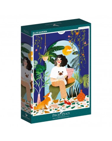 Jardin Bleu - Puzzle 1000 pièces Pieces & Peace jeu de puzzle design original moderne cool
