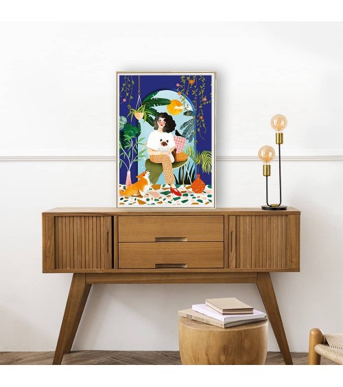 Blue Garden - 1000 piece jigsaw puzzle Pieces & Peace art puzzle jigsaw adult picture puzzles