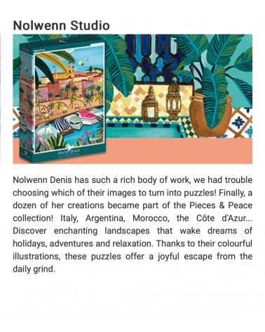 Positano - Puzzle 1000 pièces Pieces & Peace jeu de puzzle design original moderne cool