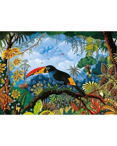 Blue Toucan - 1000 piece jigsaw puzzle Pieces & Peace art puzzle jigsaw adult picture puzzles