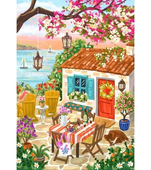 Ocean View Retreat - 1000 piece jigsaw puzzle Pieces & Peace art puzzle jigsaw adult picture puzzles