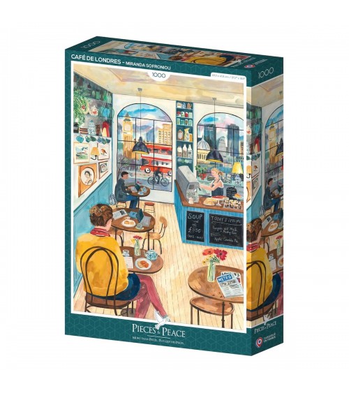 Londoner Café - Puzzle 1000 Teile Pieces & Peace  coole lustige schöne puzzle kaufen shönes motiv