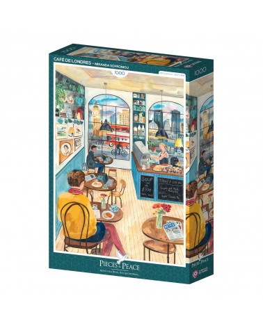 London Café - 1000 piece jigsaw puzzle Pieces & Peace art puzzle jigsaw adult picture puzzles