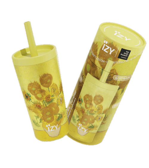 Van Goghs Sonnenblumen - Thermo Trinkflasche mit Strohhalm IZY Bottles trink thermos flaschen wasserflaschen sport kaufen