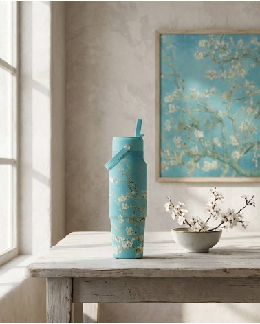Amandier en fleurs de van Gogh - Bouteille isotherme 900 ml IZY Bottles gourde sport metal d eau aluminium thé design