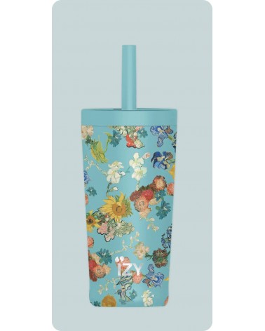 I fiori di Vincent van Gogh - Borraccia termica con cannuccia IZY Bottles borracce termiche
