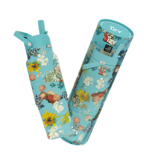 Vincent van Gogh Blumen - Thermo Trinkflasche mit Strohhalm 900ML IZY Bottles trink thermos flaschen wasserflaschen sport kaufen