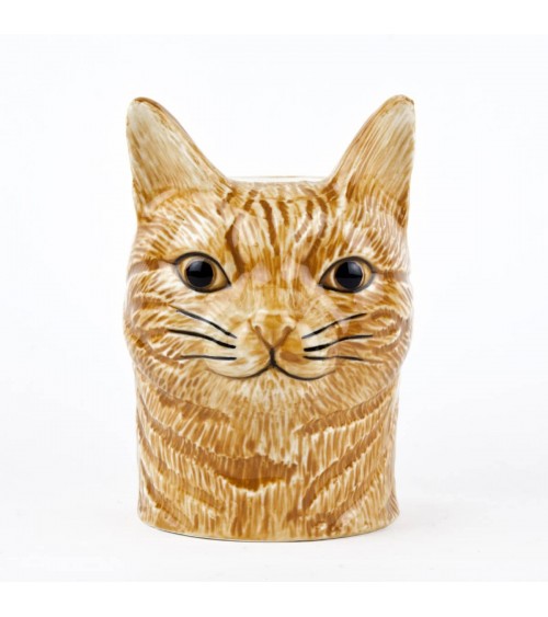 Vincent - Animal Pencil pot & Flower pot - Ginger Cat Quail Ceramics pretty pen pot holder cutlery toothbrush makeup brush