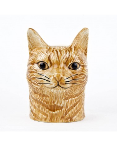 Vincent - Animal Pencil pot & Flower pot - Ginger Cat Quail Ceramics pretty pen pot holder cutlery toothbrush makeup brush