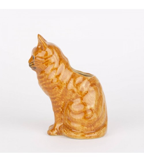 Vincent - Mini vase à fleurs - Chat roux Quail Ceramics design fleur décoratif original kitatori suisse