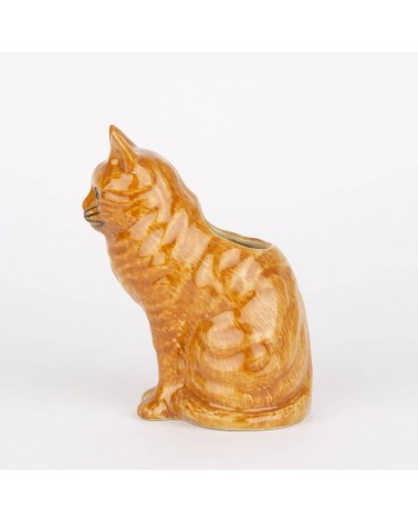 Vincent - Mini vase à fleurs - Chat roux Quail Ceramics design fleur décoratif original kitatori suisse