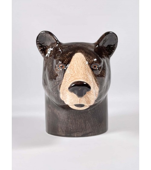 Black Bear - Animal Pencil pot & Flower pot Quail Ceramics pretty pen pot holder cutlery toothbrush makeup brush
