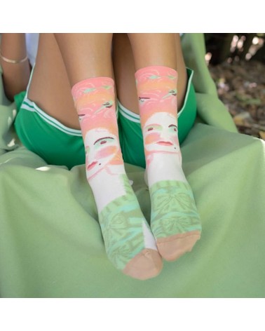 Marie-Antoinette - Chaussettes en coton égyptien Bonne Maison jolies pour femme originales pour homme chausset rigolotes drol...