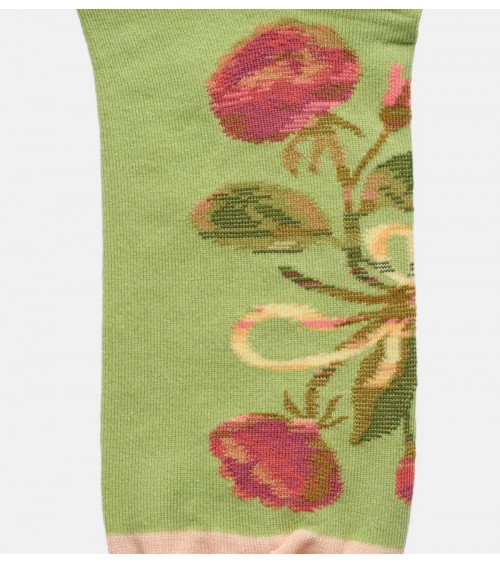 Nœud et fleurs - Socquettes en coton égyptien Bonne Maison jolies pour femme originales pour homme chausset rigolotes drole S...