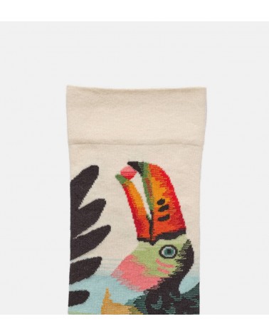 Toucan Naturel - Chaussettes en coton égyptien Bonne Maison jolies pour femme originales pour homme chausset rigolotes drole ...