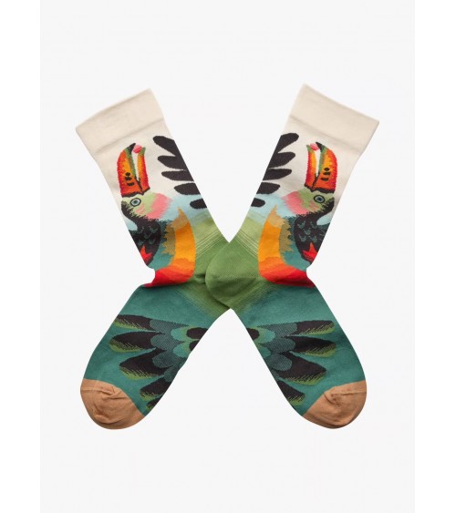 Toucan Naturel - Chaussettes en coton égyptien Bonne Maison jolies pour femme originales pour homme chausset rigolotes drole ...
