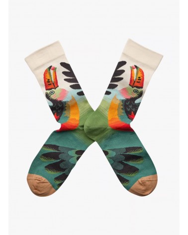 Toucan Naturel - Chaussettes en coton égyptien Bonne Maison jolies pour femme originales pour homme chausset rigolotes drole ...