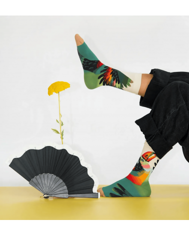 Toucan Naturel - Chaussettes en coton égyptien Bonne Maison jolies pour femme originales pour homme chausset rigolotes drole ...