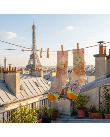 Paris - Eiffelturm - Socken aus ägyptischer Baumwolle Bonne Maison socke kuschelsocken für damen lustig herren farbige coole ...