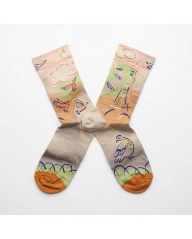 Paris - Eiffelturm - Socken aus ägyptischer Baumwolle Bonne Maison socke kuschelsocken für damen lustig herren farbige coole ...